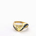 Ring Yellow gold ring with diamonds and sapphires 58 Facettes 5629