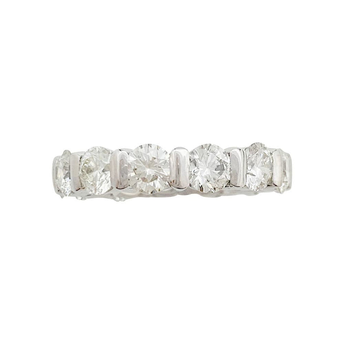 Bague 54 Alliance or blanc et diamants. 58 Facettes 31169