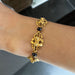 Bracelet Bracelet 1900 Flowers Yellow Gold and Synthetic Sapphire 58 Facettes 62100121