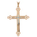 Pendentif Croix ancienne or rose et or blanc 58 Facettes 22-474