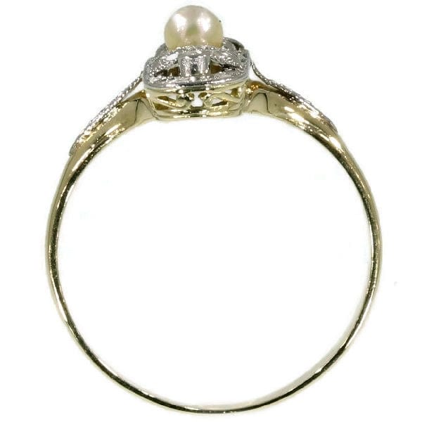 Bague 60 Bague diamant, perle 58 Facettes 14308-0061