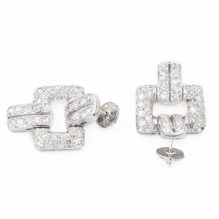 Boucles d'oreilles Boucles d'oreilles Art déco Platine Diamant 58 Facettes 1352343CN