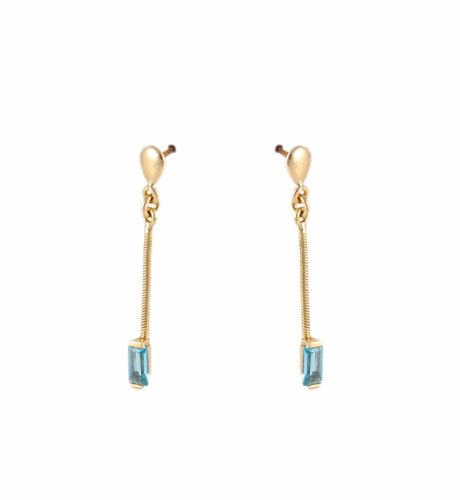 Boucles d'oreilles BOUCLES D'OREILLES OR & AIGUE MARINE 58 Facettes BO/220105 NSS