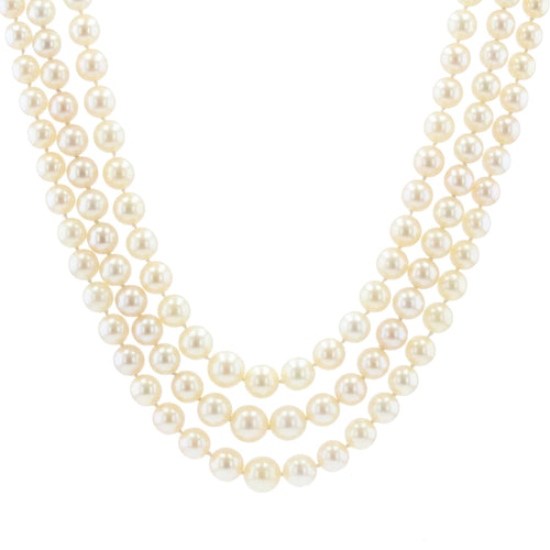 Collier Collier perles triple rang ancien 58 Facettes 22-188