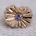 Ring 50 Purple sapphire gadrooned tank ring 58 Facettes 23-373