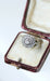 Ring 52 Art Deco target ring White gold Platinum Diamonds 58 Facettes