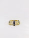Ring 54 Vintage bangle ring in gold, diamonds and calibrated sapphires 58 Facettes J178