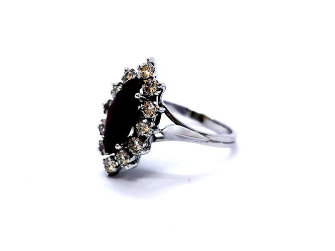 Bague 54 Bague Or blanc Rubis 58 Facettes 726701CN