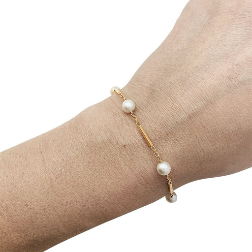Bracelet Bracelet or rose et perles Akoya. 58 Facettes 30740