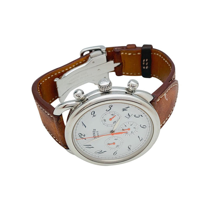 Montre Montre Hermès "Arceau" chronographe en acier, cuir. 58 Facettes 31211