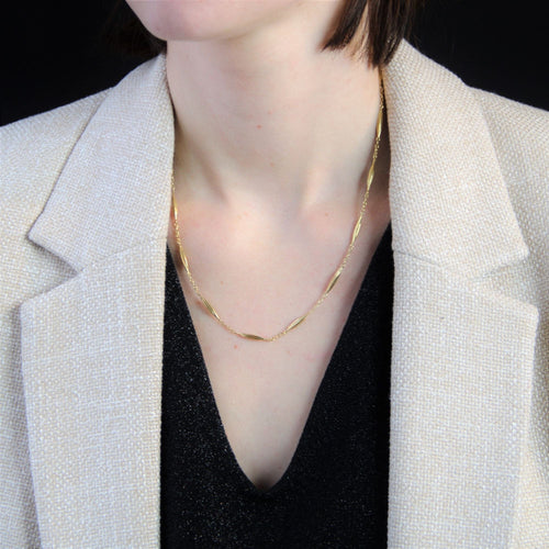 Collier Chaine ancienne or mailles navettes 58 Facettes 22-640B