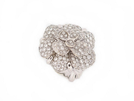 Ring 55 CHANEL camelia ring in 18k white gold and 3.45ct diamonds 58 Facettes 239245