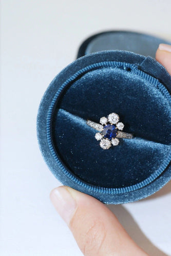 Bague Bague Marguerite Belle Epoque saphir & diamants 58 Facettes