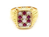 Ring 51 Yellow Gold Diamond and Ruby Ring 58 Facettes 588122CN