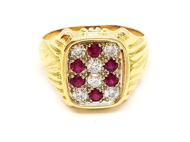 Bague 51 Bague Or jaune Diamants et Rubis 58 Facettes 588122CN