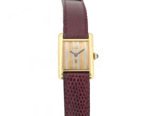 Vintage watch must of CARTIER tank trinity 3 gold 28 mm vermeil mechanical 58 Facettes 256651