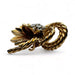 REGNER brooch Flower clip brooch in gold and platinum set with diamonds. 58 Facettes