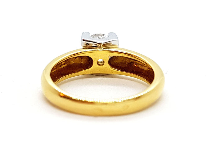 Bague 56 Bague Solitaire Or jaune Diamant 58 Facettes 06314CD