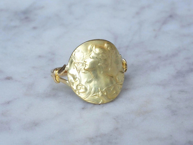 Bague Grande bague plaque femme Art Nouveau 58 Facettes