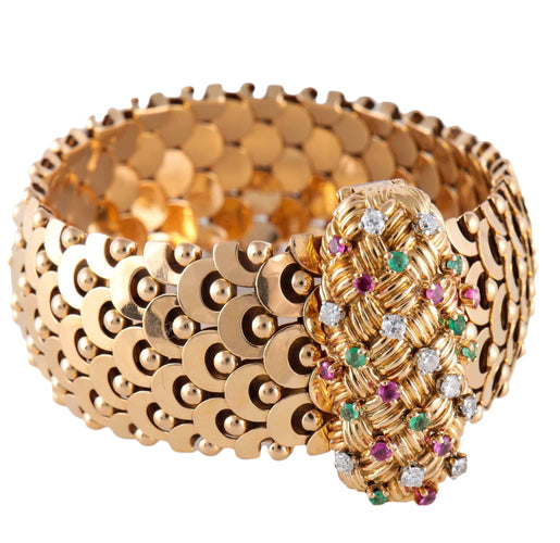 Bracelet BRACELET "ECAILLE" OR & PIERRES 58 Facettes BO/220087