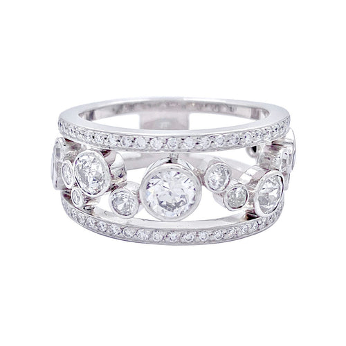 Bague 56 Bague or blanc et diamants. 58 Facettes 32223