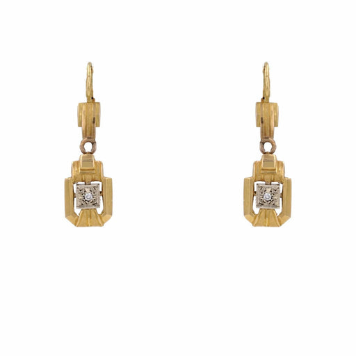 Boucles d'oreilles Boucles d'oreilles pendantes géométriques 2 ors et diamants 58 Facettes 19-187
