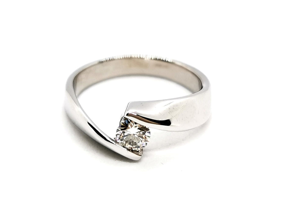 Bague 48 Mariage Solitaire Or blanc Diamant 58 Facettes 1242235CN