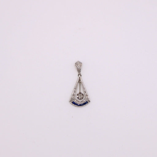 Pendentif Pendentif Art Déco motif pendule diamants et saphirs 58 Facettes