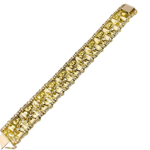 Bracelet Bracelet vintage "Feuillage" or jaune, diamants. 58 Facettes 33152