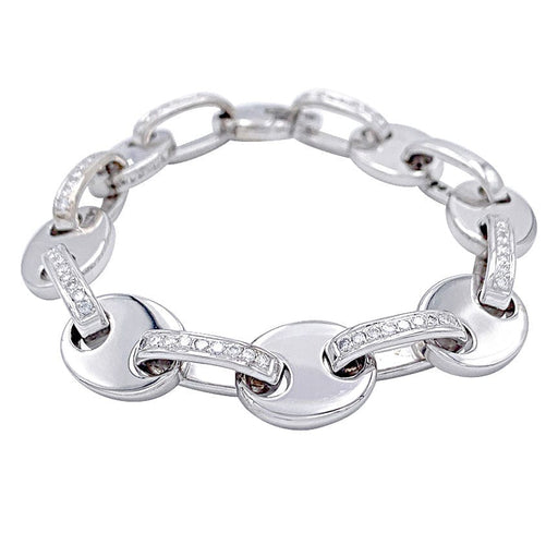 Bracelet Bracelet fantaisie, or blanc, diamants. 58 Facettes 32204