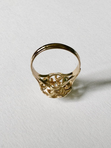 Bague 59 Bague Or Jaune ajourée Diamants 58 Facettes