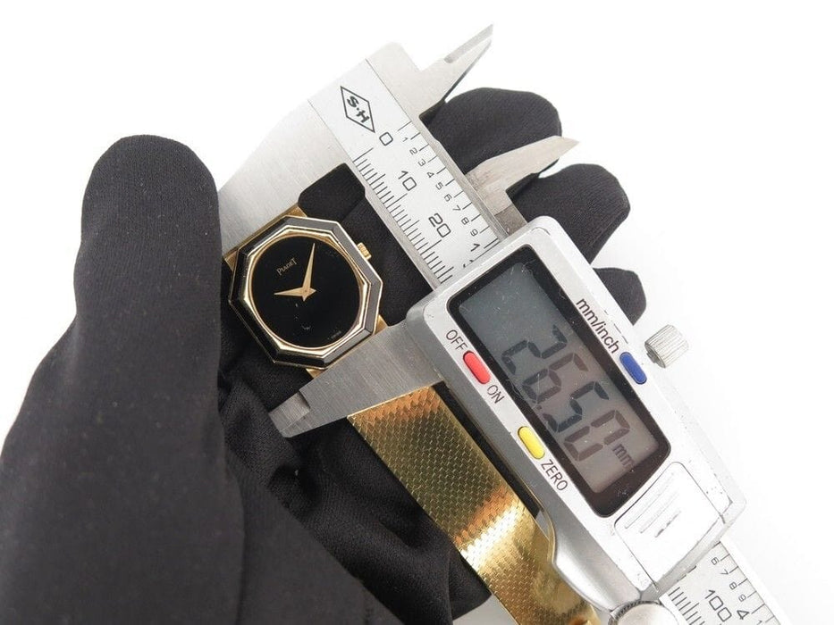 Montre vintage montre PIAGET octogonal onyx 26mm or jaune 18k mecanique 58 Facettes 254507