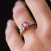 Bague 50 Bague saphir rose et diamants brillants 58 Facettes G49-8184685-50-1