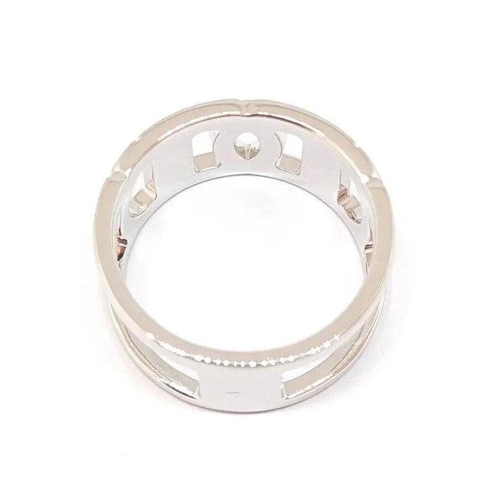 Bague Bague liens diamants or blanc grand modèle 58 Facettes