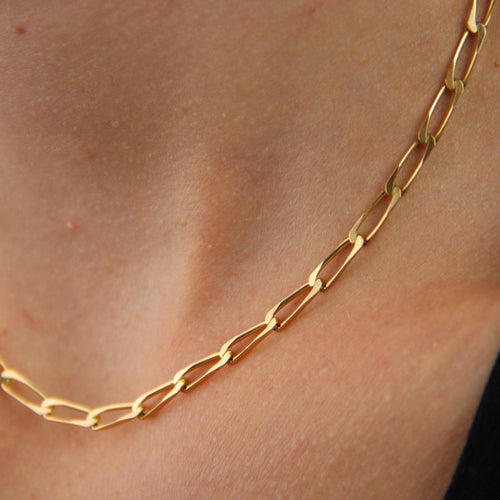 Collier Collier chaine or jaune maillons rectangulaires 58 Facettes 23-223