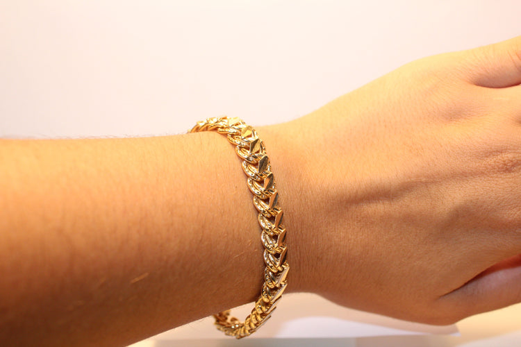 Bracelet Bracelet maillons et losanges texturés 58 Facettes 11656