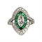 Bague 55 Bague marquise Art Déco émeraudes diamants 58 Facettes 1-1141/2