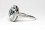 Bague 56 Bague style Art Déco Platine Aigue-marine et Diamants. 58 Facettes
