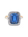 Ring Art Deco Ring 2 Gold Sapphire Diamonds 58 Facettes