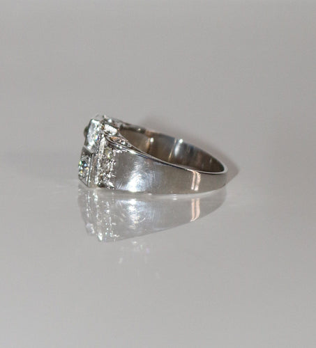 Bague 55 Bague Art Déco Platine Et Diamants 58 Facettes 551