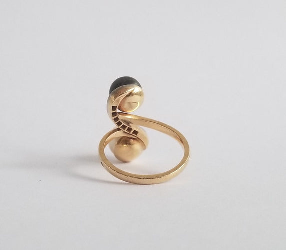 Bague 57 Bague Perles de culture et diamants anciens 58 Facettes