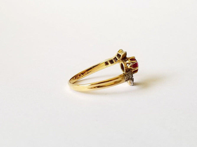 Bague 51 Bague croisée Or Jaune Rubis et Diamants 58 Facettes