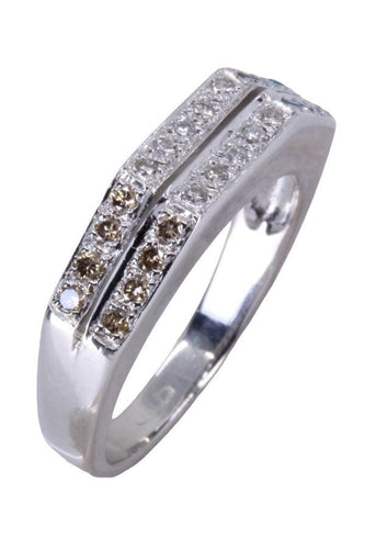 Bague 56.5 BAGUE MODERNE OR BLANC DIAMANTS 58 Facettes 078351