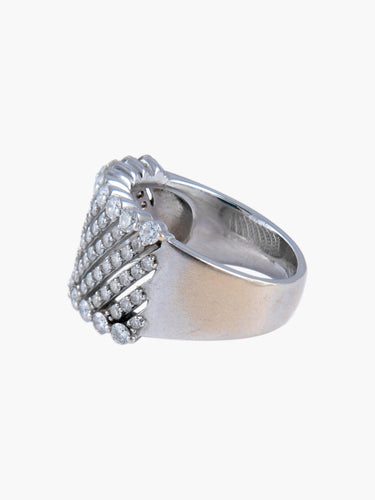 Bague Bague Or Blanc, Pavage en diamants 58 Facettes