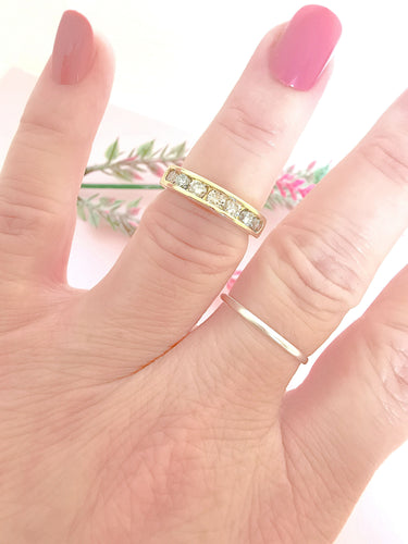 Bague Demi Alliance Diamants 0,70 carat Or Jaune 58 Facettes AA 1612