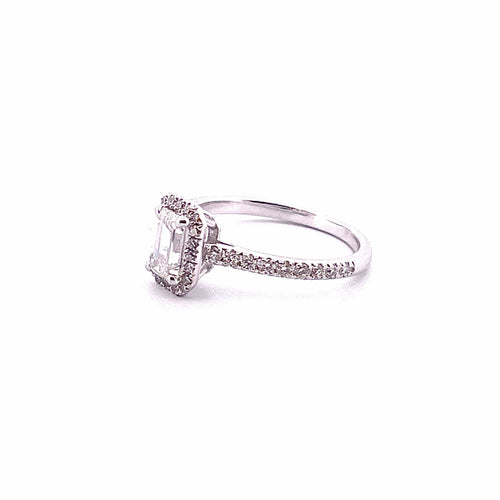 Bague Bague Solitaire diamant taille émeraude 0.80ct 58 Facettes