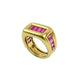 Ring 54 Signet Ring Yellow Gold Tourmaline Line 58 Facettes 204000000794
