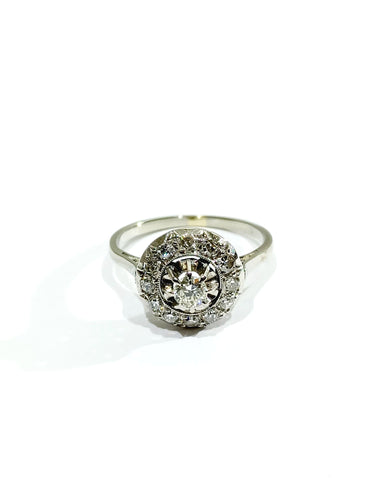 Bague 53 Bague Or Blanc Diamants 58 Facettes