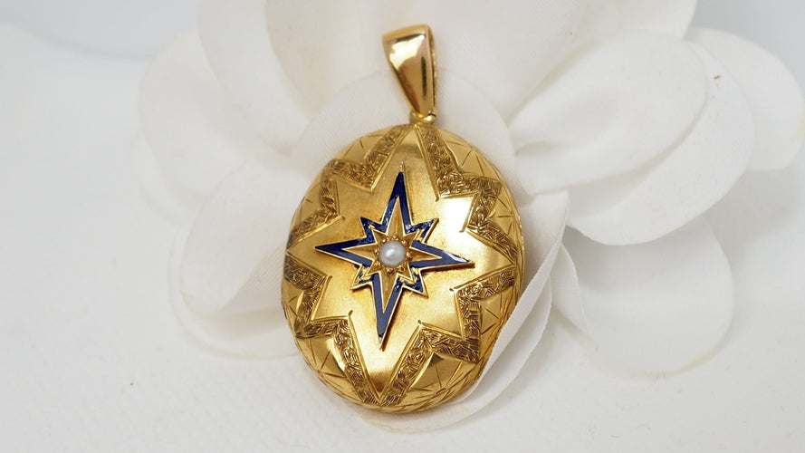 Pendentif Pendentif Porte Photo Or email et perle 58 Facettes 31456