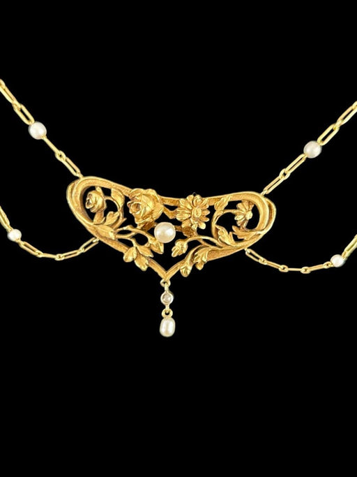 Collier Collier Art Nouveau Perles Fines Diamant 58 Facettes 1158563